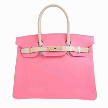 Hermes Vaux Epsom Birkin 30 SP Order Handbag Pink/Beige