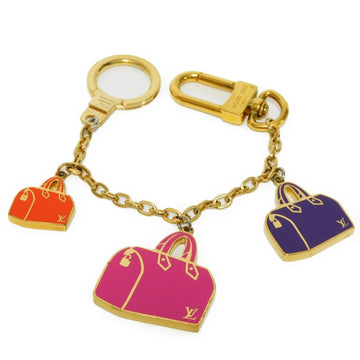 LOUIS VUITTON Keychain Iconic Chain Key Ring Bag Charm Tricolor Speedy M66985 Women's