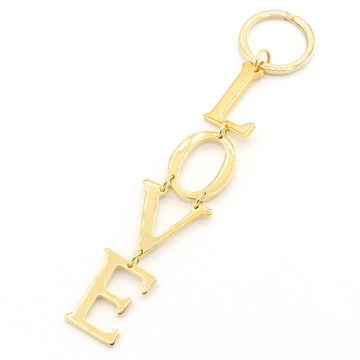 DOLCE & GABBANA Keyring LOVE Gold Metal Keychain Bag Charm Ladies DOLCE&GABBANA