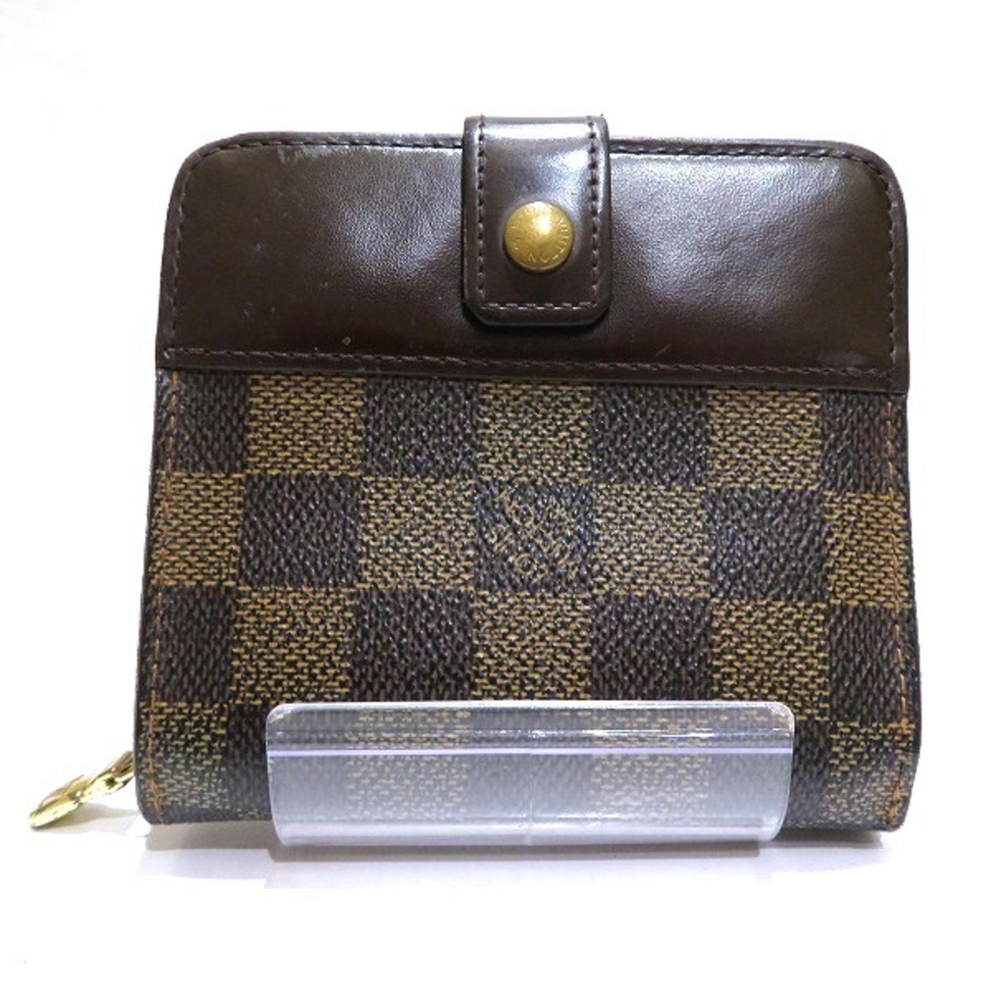 Authentic Louis Vuitton Damier Porte Monnaie Zip Purse Wallet N61728 LV  8652F