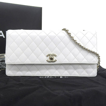 Chanel here mark logo chain shoulder bag white boutique seal (2012.1.15.OT)