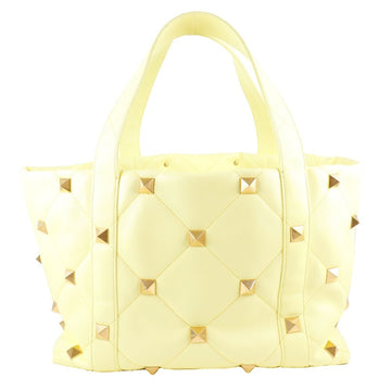 VALENTINO Roman Studs Quilted 2021SS Calf Yellow Ladies Tote Bag