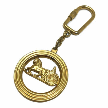 CELINE key ring bag charm carriage metal gold women's men's
