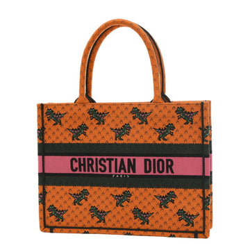 CHRISTIAN DIOR Dior Book Tote Medium Dinosaur Bag Canvas Orange M12962