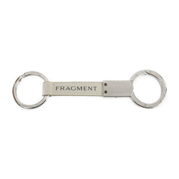 BVLGARI Fragment Collaboration Keychain Leather Metal Ivory Silver Hiroshi Fujiwara Key Ring
