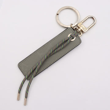 LOUIS VUITTON Portocre Tag Monogram Fluo Keychain MP2126 Titanium Canvas Gray Series Silver Hardware Key Ring Bag Charm