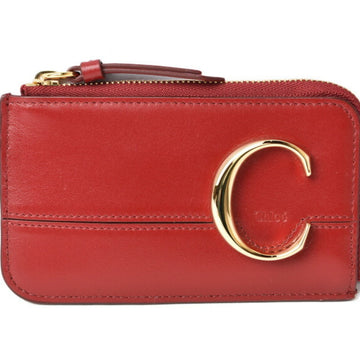 CHLOE  Wallet Coin Case Card Pouch  C Sea Red