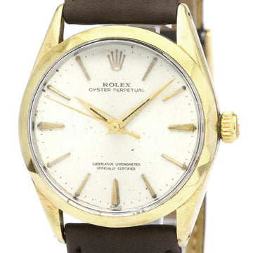 ROLEXVintage  Oyster Perpetual Gold Plated Leather Watch 1025 BF559169