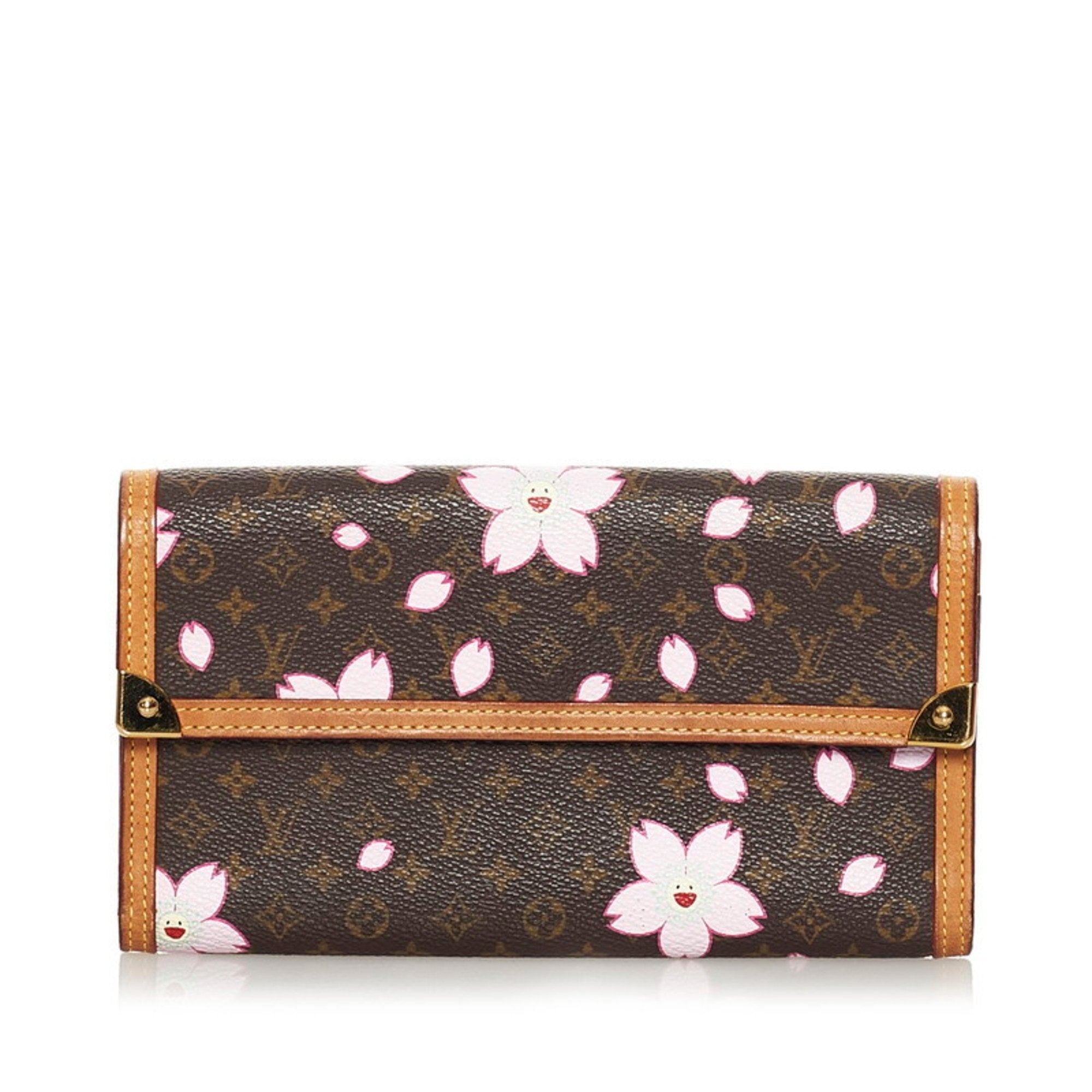 Louis Vuitton×Takashi Murakami Monogram Long Wallet Cherry Blossom M92027  #5219P