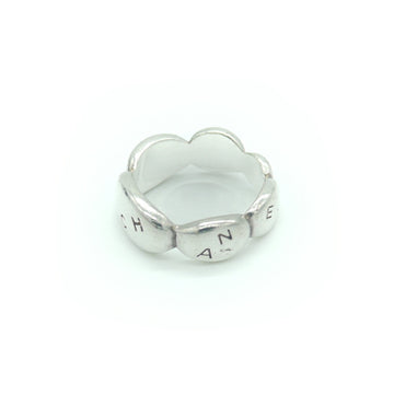CHANEL Silver 925 Camellia Ring No. 9