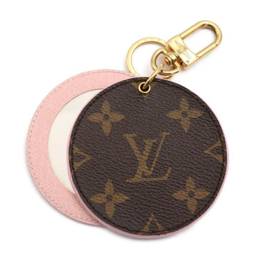 LOUIS VUITTON Bag Charm LV Mirror Monogram Keychain M68003 PVC Brown Pink