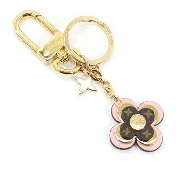 LOUIS VUITTON Keychain Bag Charm Portocle Blooming Flower BB Key Ring Leather Motif Pink Gold Accent Women's M63085  KM2070