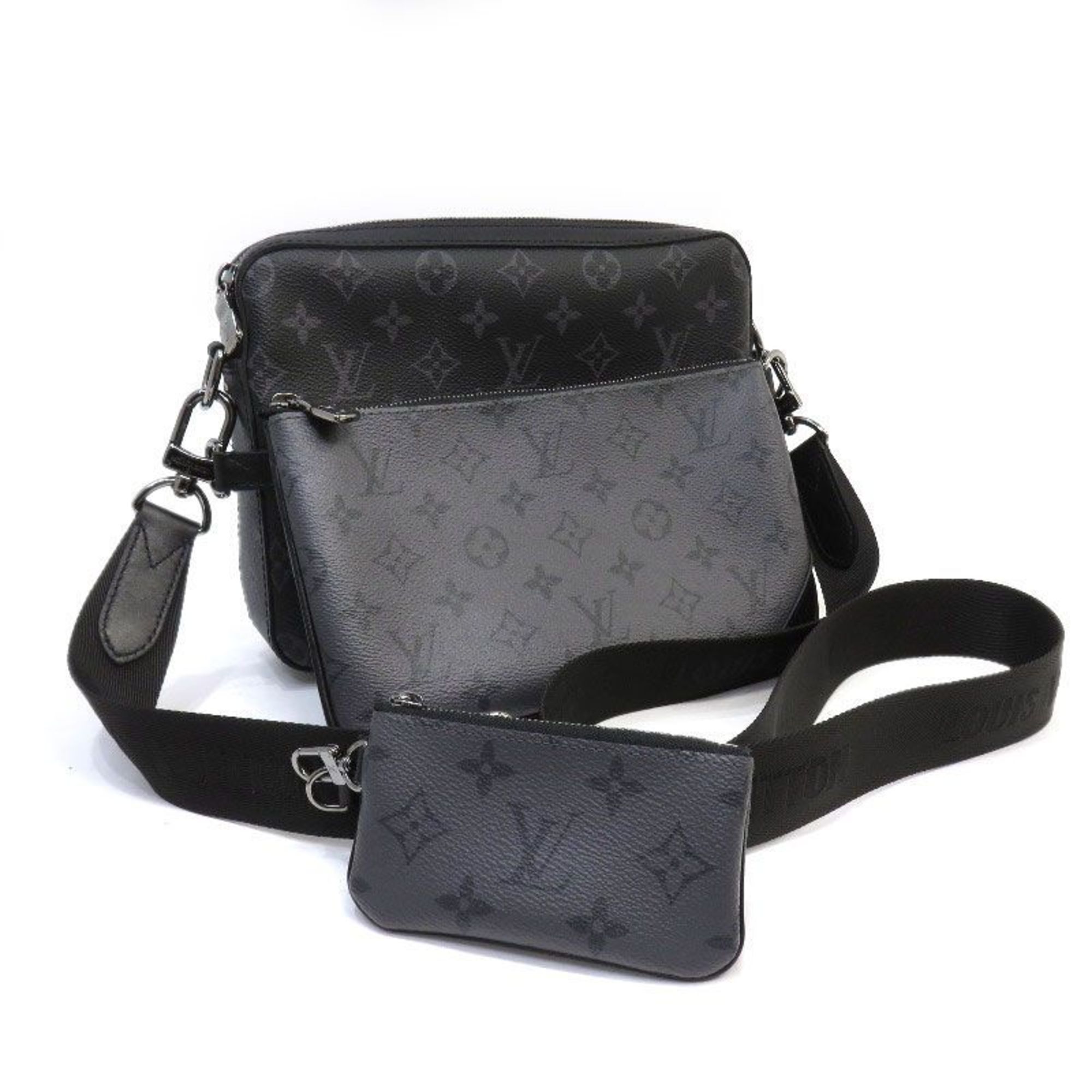Auth Louis Vuitton Monogram Eclipse Trio Messenger M69443 Men's Shoulder  Bag