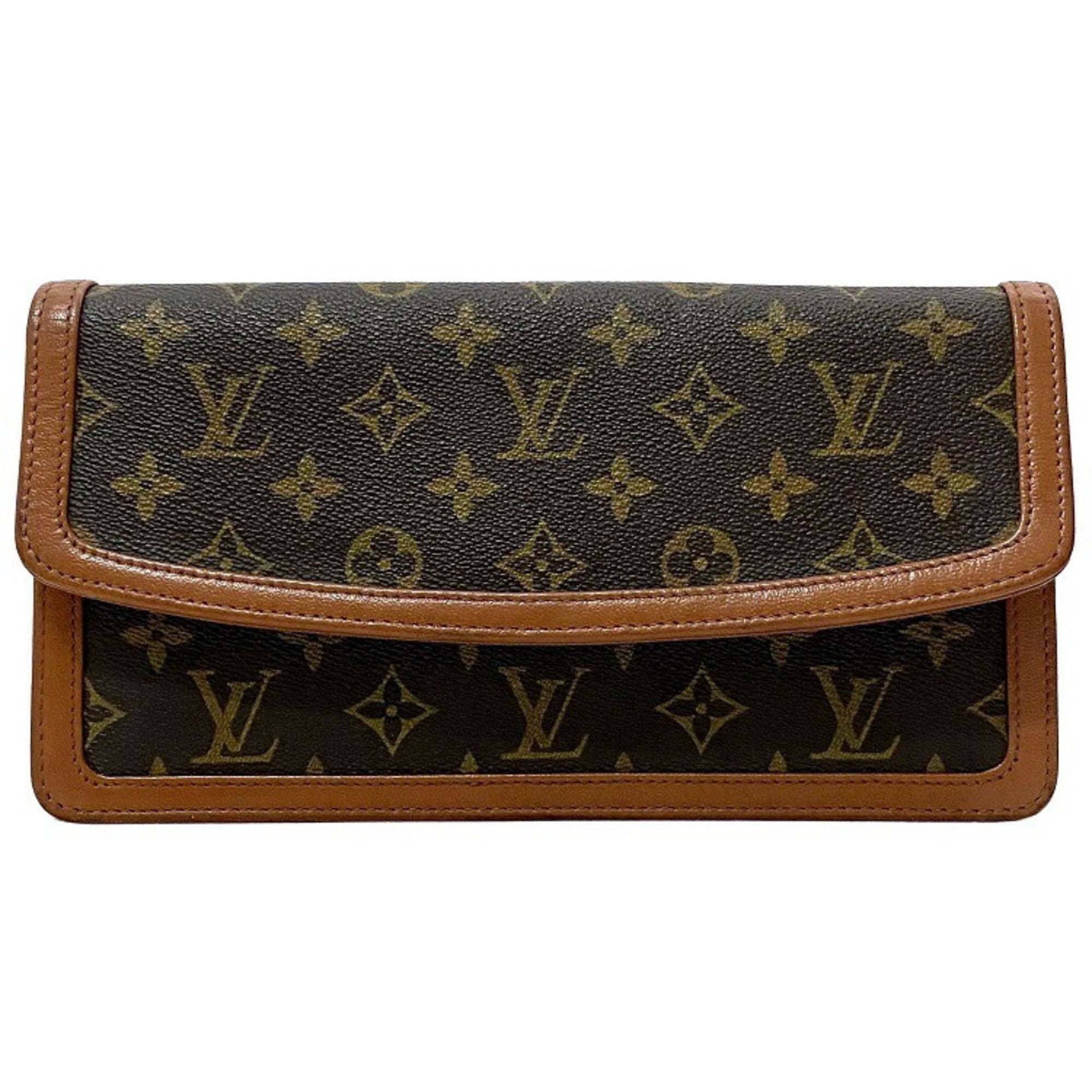 Double zip cloth clutch bag Louis Vuitton Brown in Cloth - 25504592