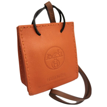 HERMES Sac Orange Fu Bag Charm Anyomiro Swift D Engraved 2019 Back Accessories Women Men Unisex