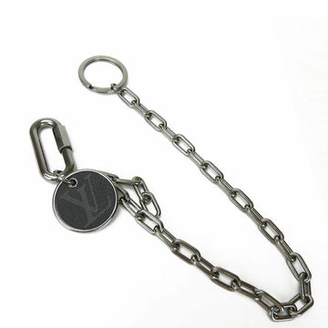 LOUIS VUITTON Keychain Keyring Black Gunmetal Men's M68862 Monogram Eclipse LV  Chain keyring black silver