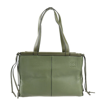 LOEWE Cushion Tote Small Bag 309 12AA93 Calf Leather Olive Green Shoulder