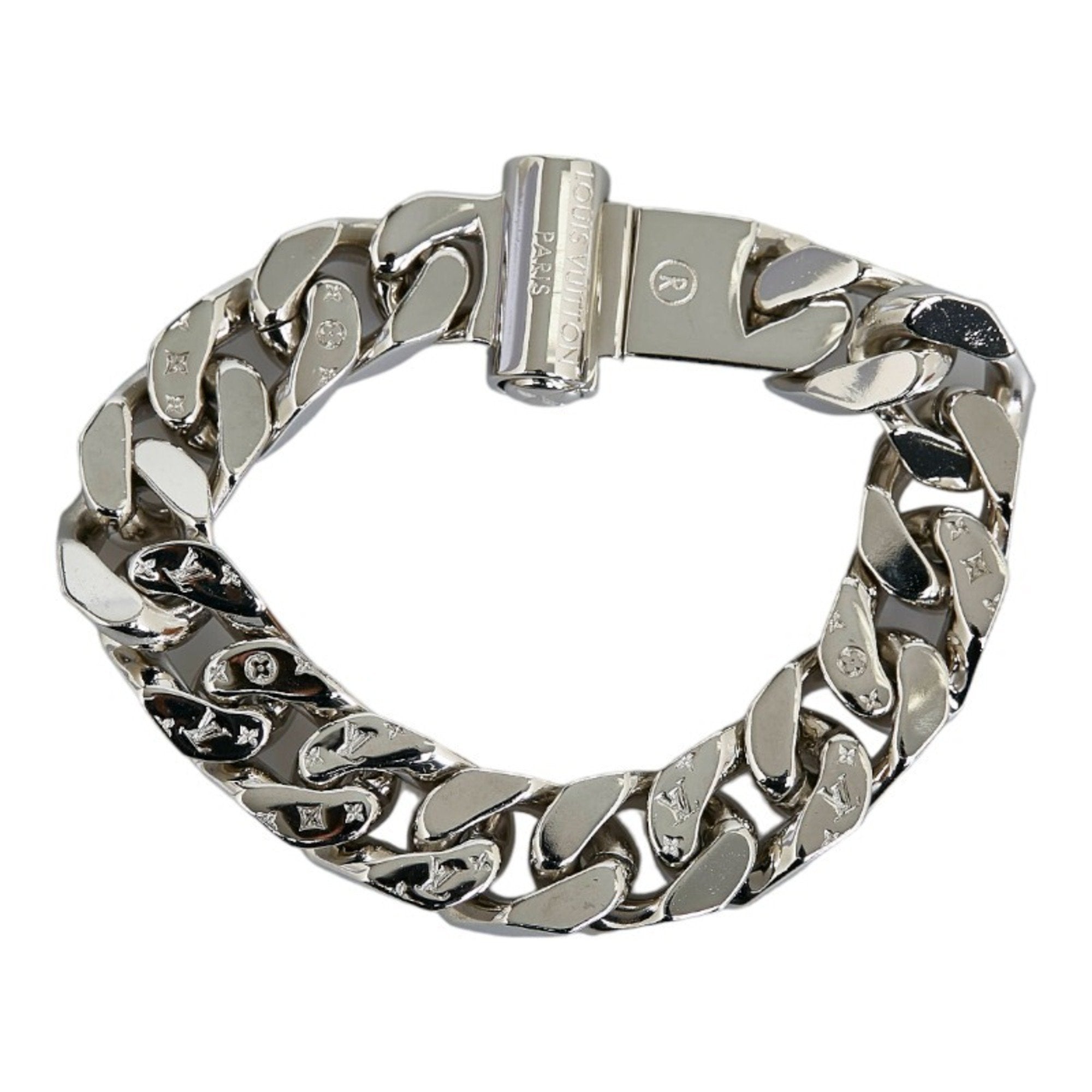 Louis Vuitton Louis Vuitton Monogram Chain M Size Bracelet Silver