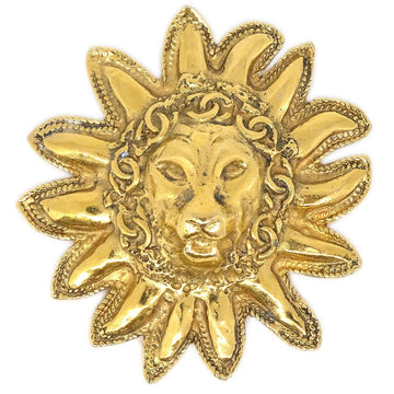 CHANEL Lion Brooch Gold 80055