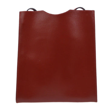 HERMES ONIMAITOU Cross Body Shoulder Bag Pochette Rouge H Box Calf 83051