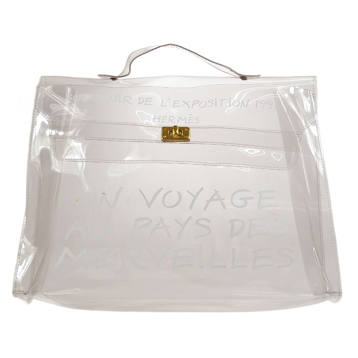 Hermes Vinyl Kelly Beach Hand Bag Souvenir De l'exposition 1997 05458