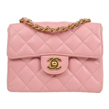 CHANEL * 2004-2005 Classic Square Flap 17 Pink Caviar 51542