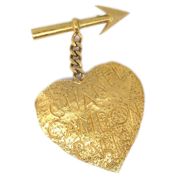CHANEL★ 1993 Arrow Heart Brooch Gold 93P 17882