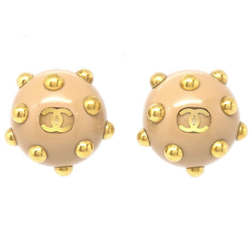 CHANEL Earrings Beige Gold Clip-On 00A 58280