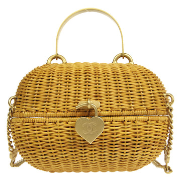 CHANEL * 2004 Woven Wicker Love Basket Bag 76911