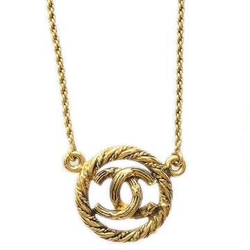 CHANEL Circled CC Gold Chain Pendant Necklace 3622 97568