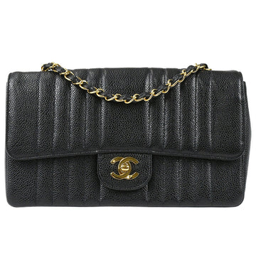 CHANEL Classic Flap Mademoiselle Chain Shoulder Bag Black Caviar 78719