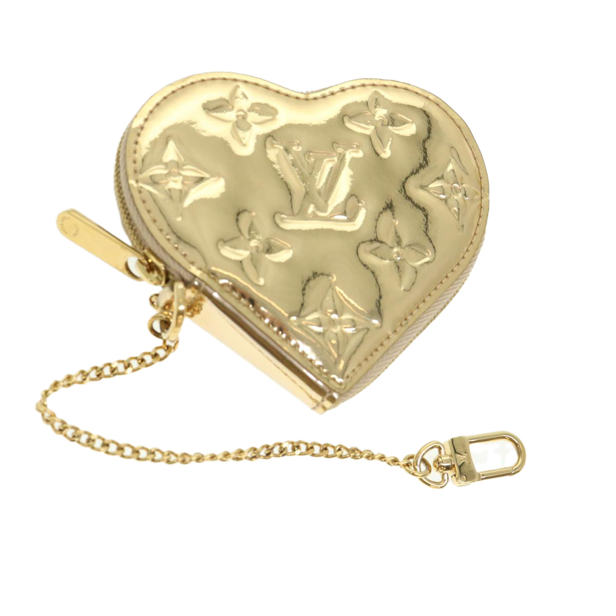 Louis Vuitton Gold Monogram Miroir Coeur Heart Coin Purse QJA09S1TDB012