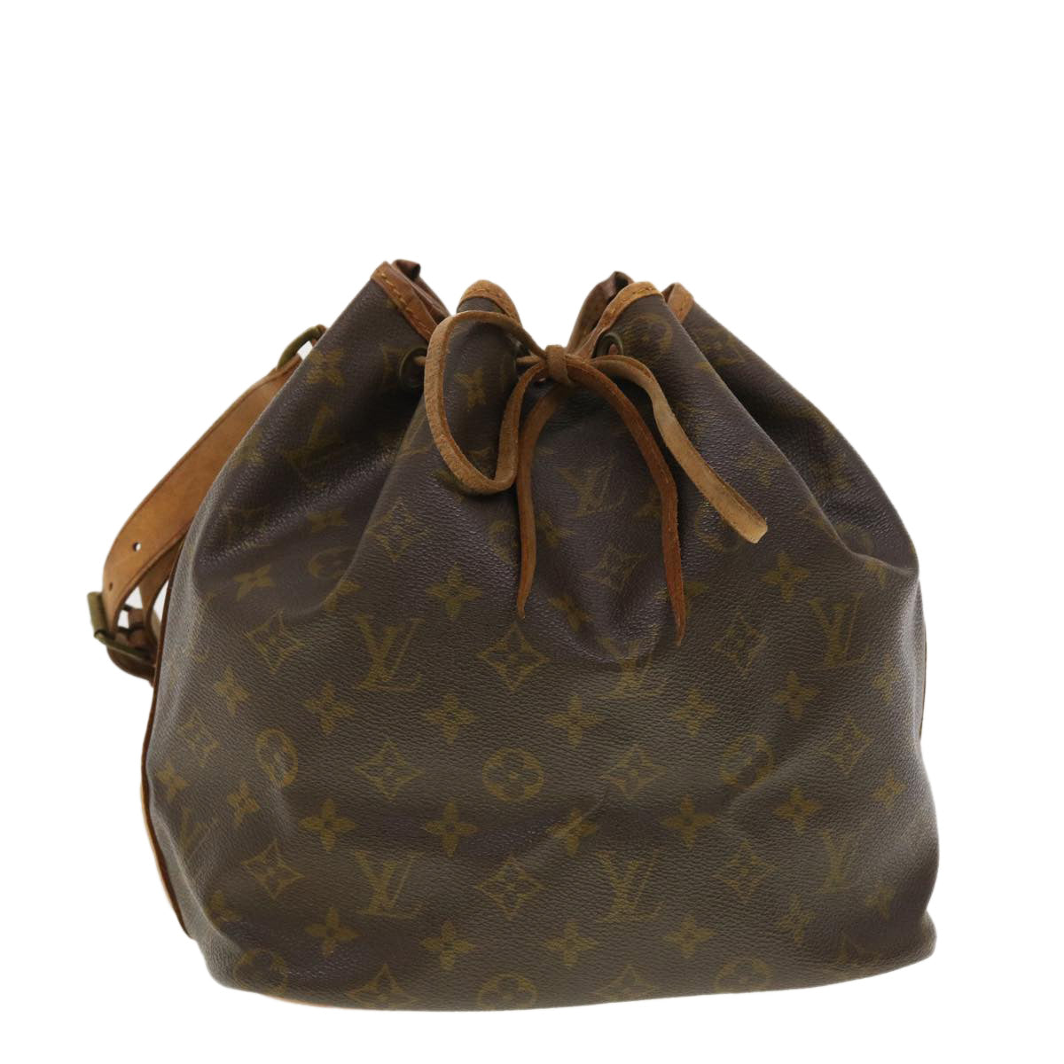 LOUIS VUITTON Petit Noe Drawstring Shoulder Bag Monogram Leather USA M42226  M162
