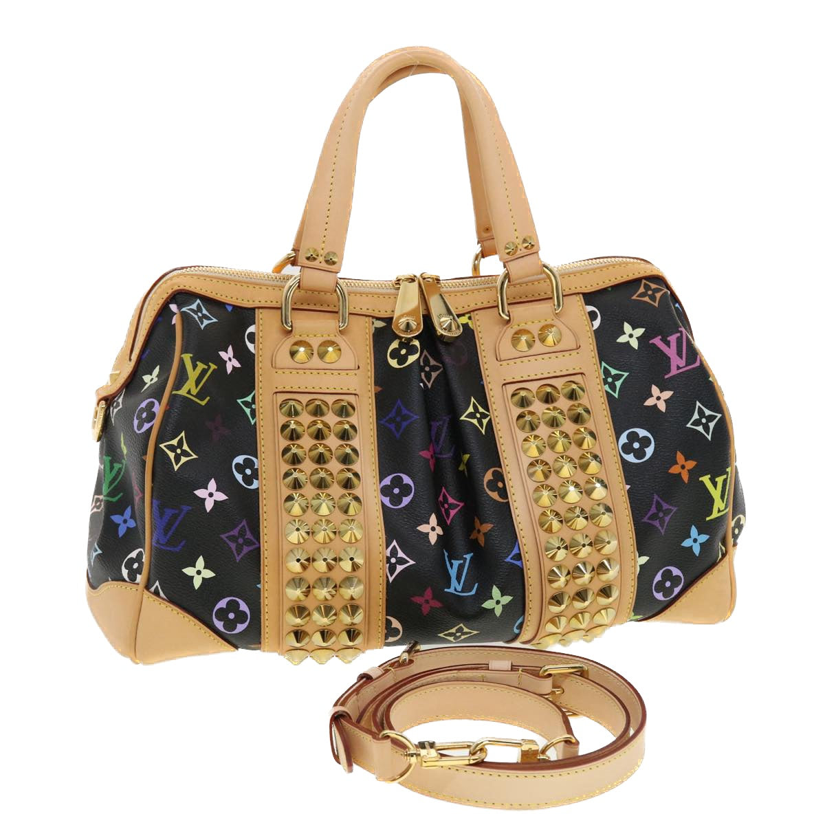 Louis Vuitton Courtney Monogram Multicolor MM Black Handbag BRAND