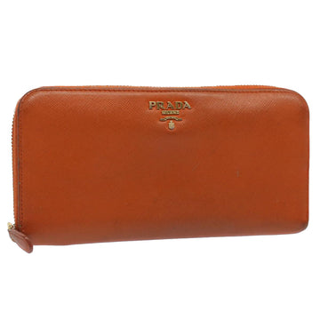 PRADA Long Wallet Safiano leather Orange Auth 51338