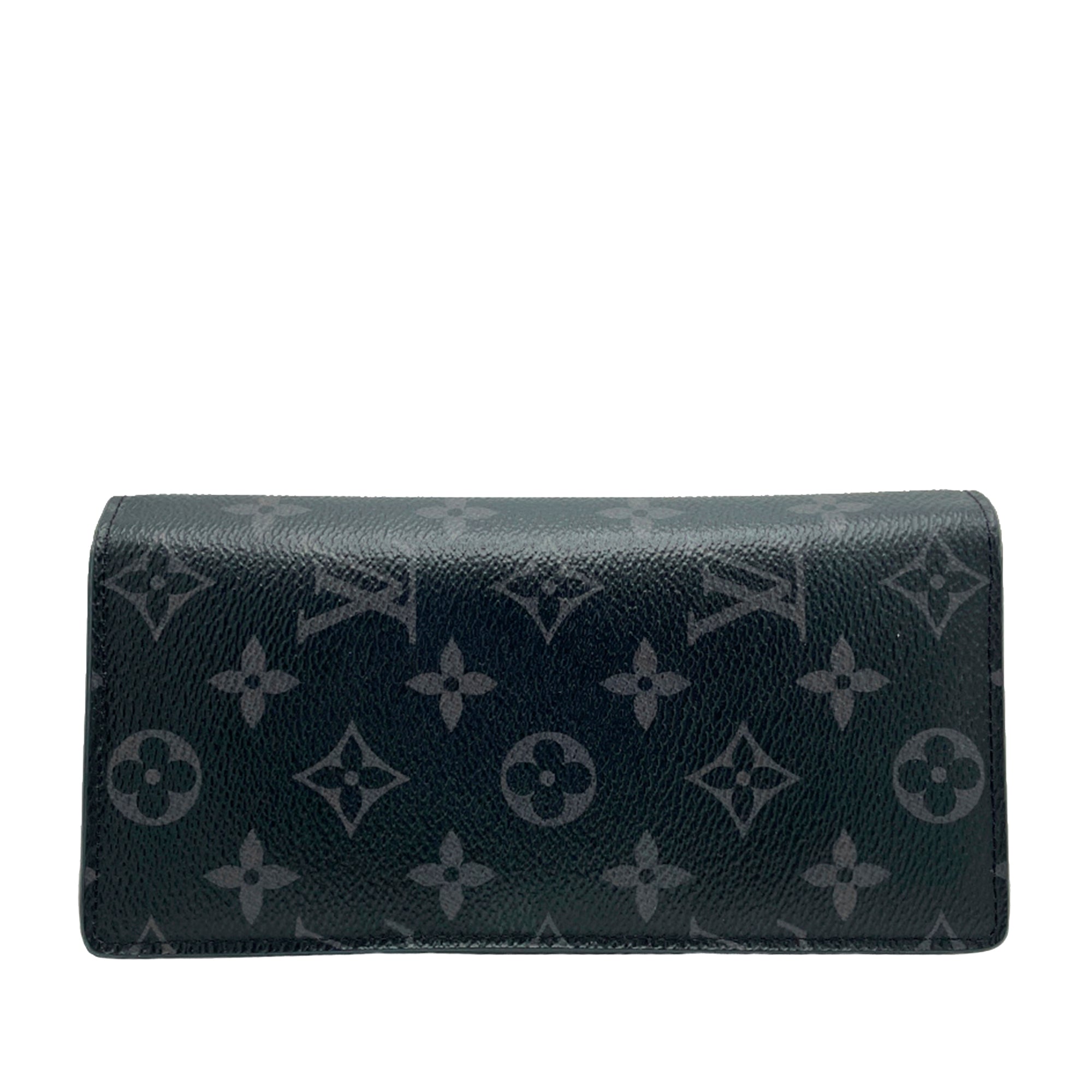 Louis Vuitton Monogram Eclipse Portefeuille Brazza Wallet Long Wallets