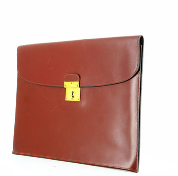 1960's Burgundy leather Hermes document pouch