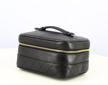 1996-1997 Chanel Black Mini Leather Vanity Bag