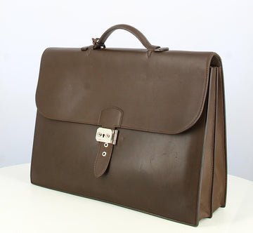 2011 Hermes Brown Leather Suitcase