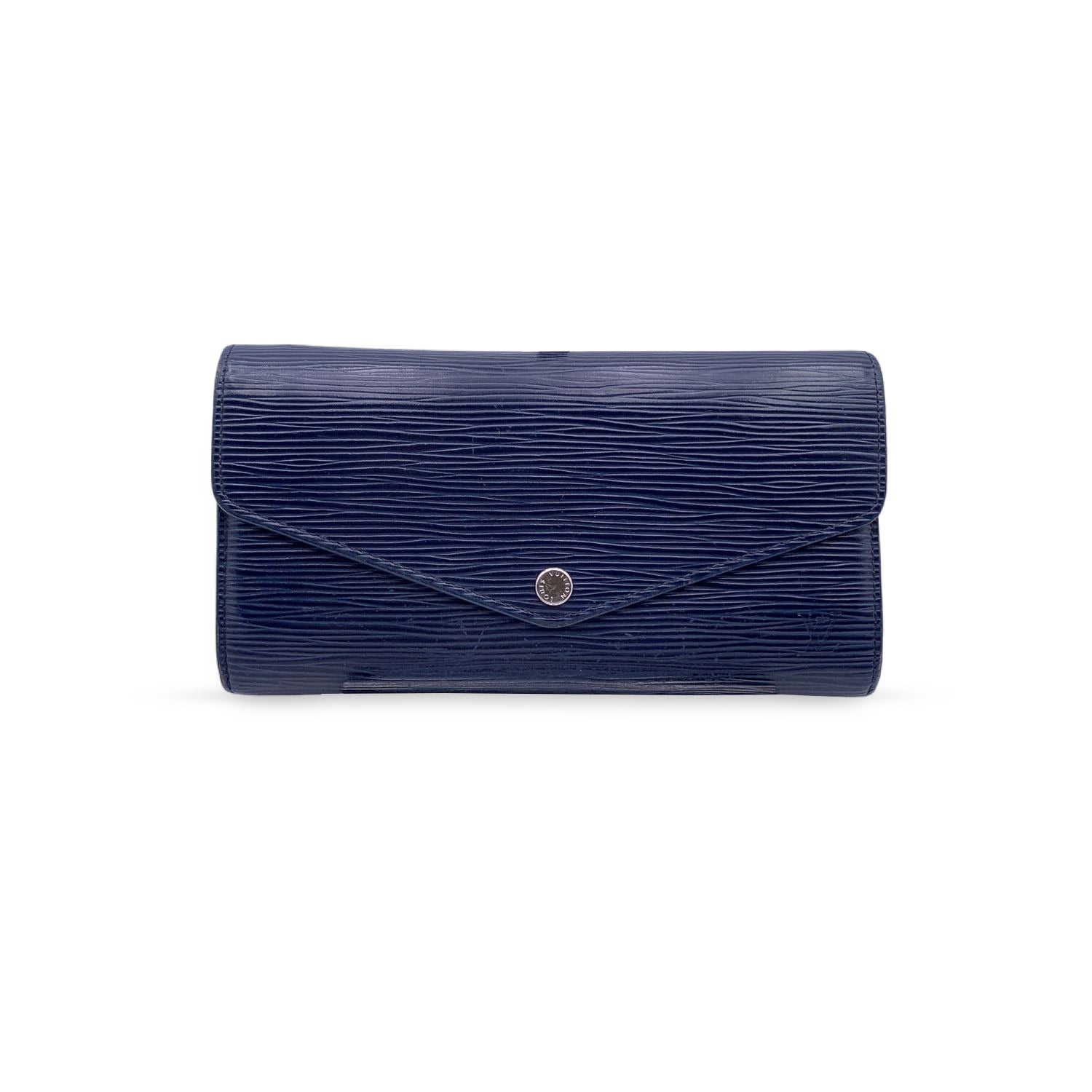LOUIS VUITTON Blue Epi Leather Long Continental Sarah Wallet