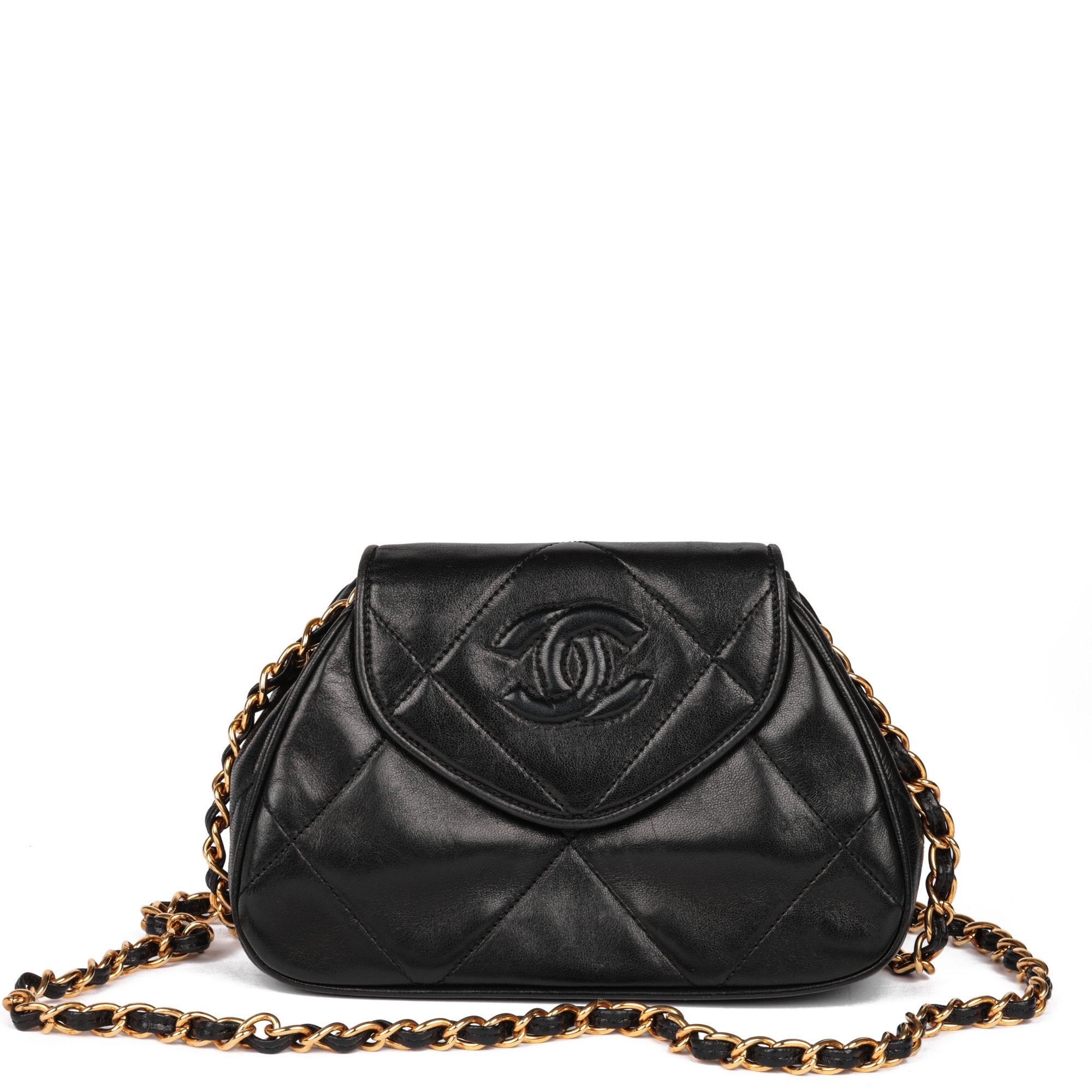 Chanel Black Quilted Lambskin Vintage Timeless Mini Pochette Shoulder
