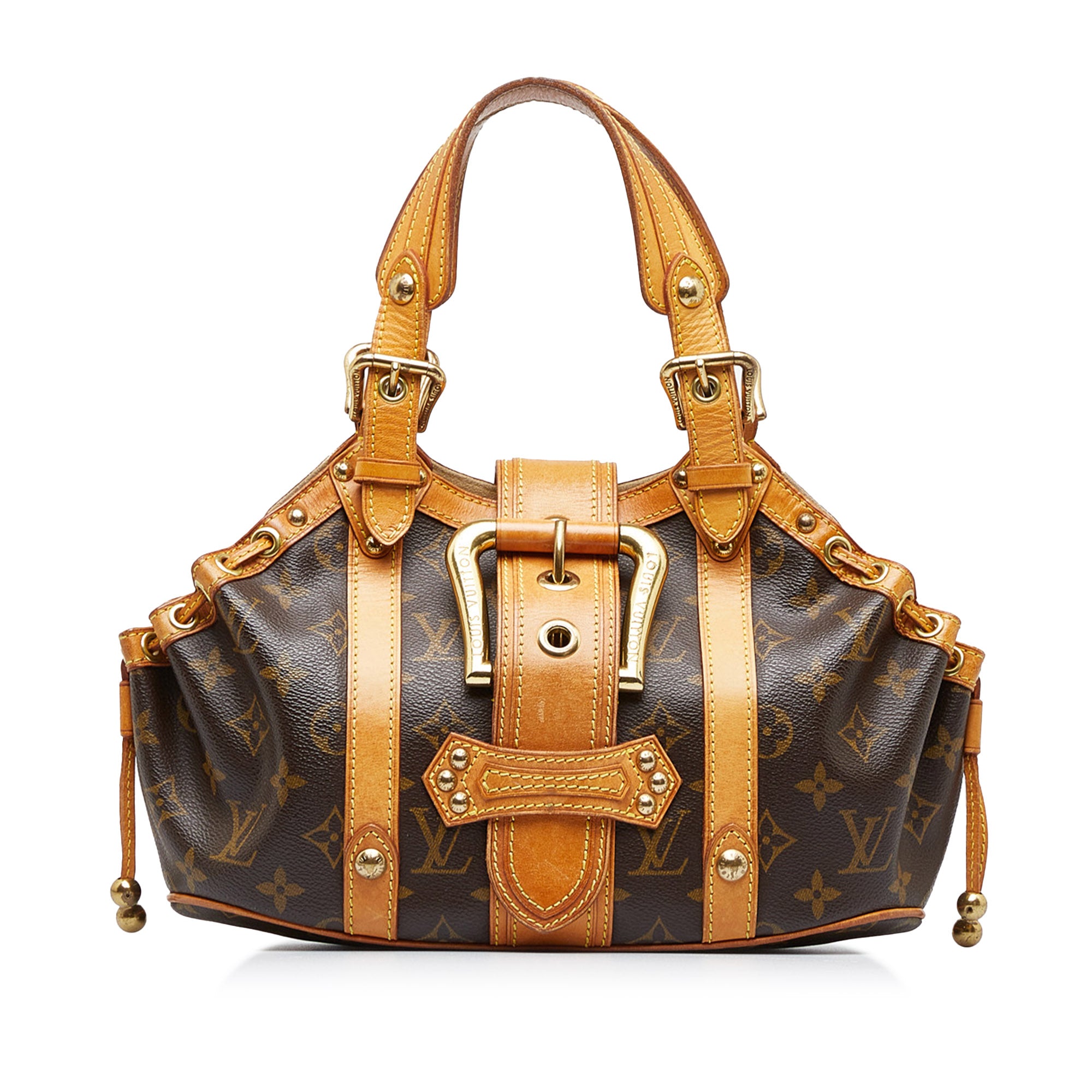 Louis Vuitton On My Side Tote Leather with Monogram Canvas PM
