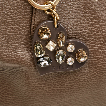 GUCCI Crystal Embellished Heart Key Chain