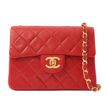 Chanel Around 1990 Made Classic Flap Chain Bag Mini Red