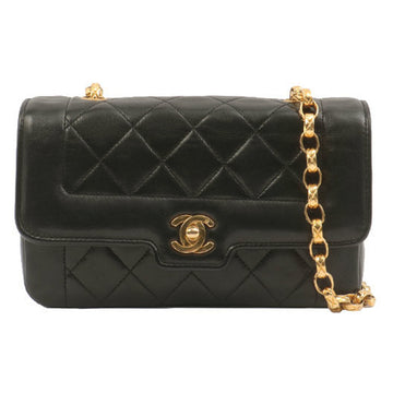 Chanel Around 1990 Made Design Flap Turn-Lock Bijou Chain Bag Black