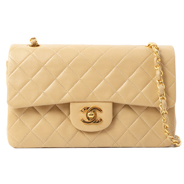 Chanel Around 1990 Made Classic Flap Chain Bag 23Cm Beige