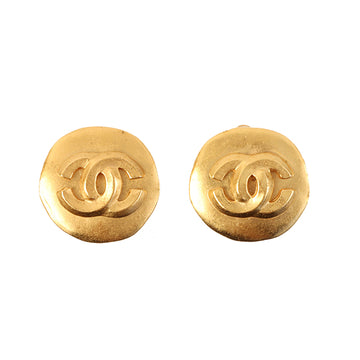 CHANEL 1996 Made Round Cc Mark Earrings