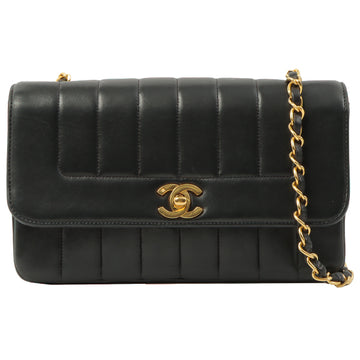 Chanel Around 2000 Made Mademoiselle Stitch Turn-Lock Chain Bag Black
