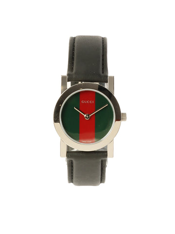 GUCCI Round Web Detailed Face Watch　Black/Red/Green
