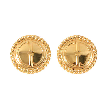 GUCCI Round Edge Design Gg Plate Earrings